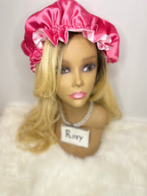 Load image into Gallery viewer, Hot Pink/Light Pink Satin Bonnet - Unique Kisses Cosmetics LLC
